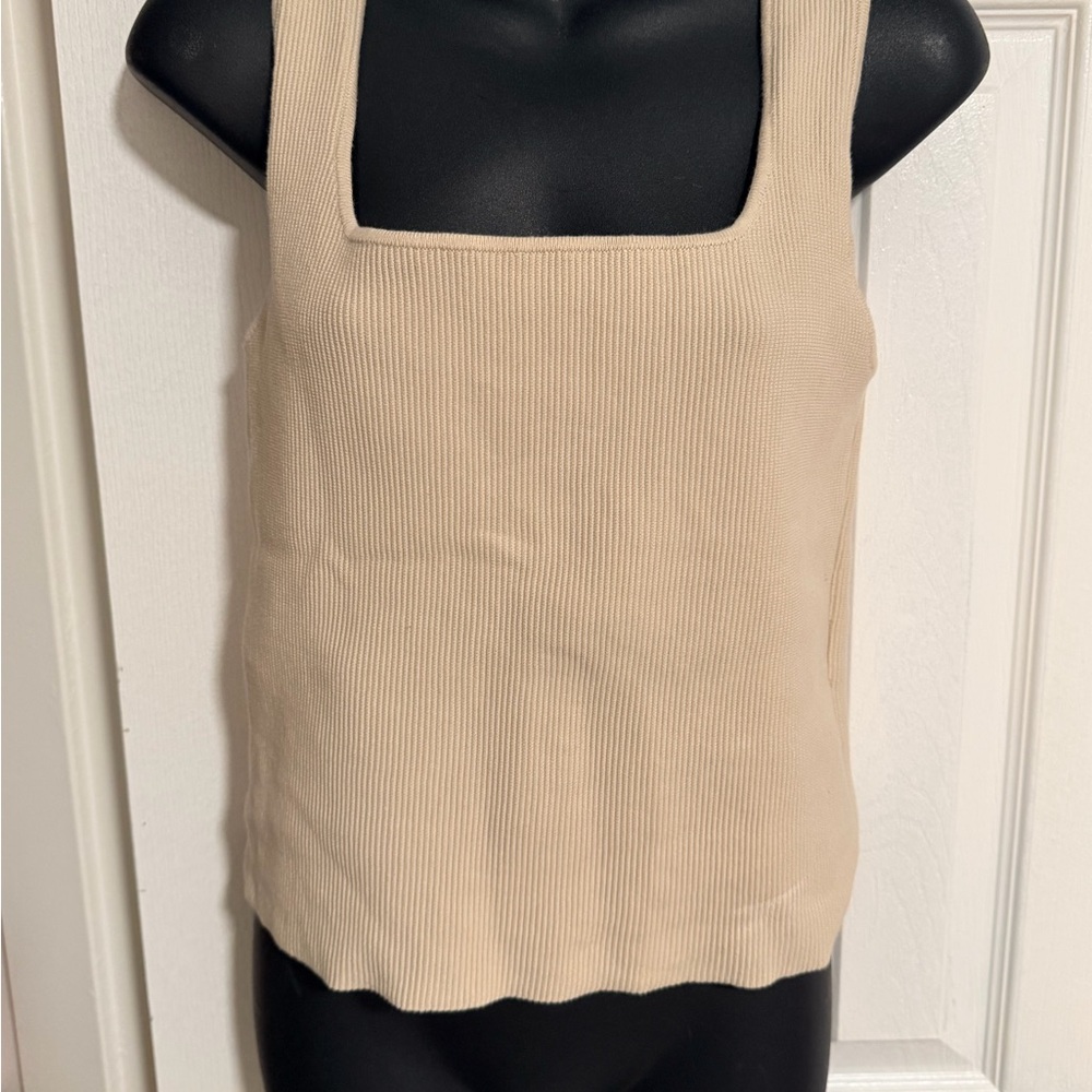 Reformation Cream Ribbed Tank Top - Picture 2 of 6